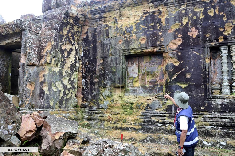 Damage at Temple of Preah Vihear in Cambodia