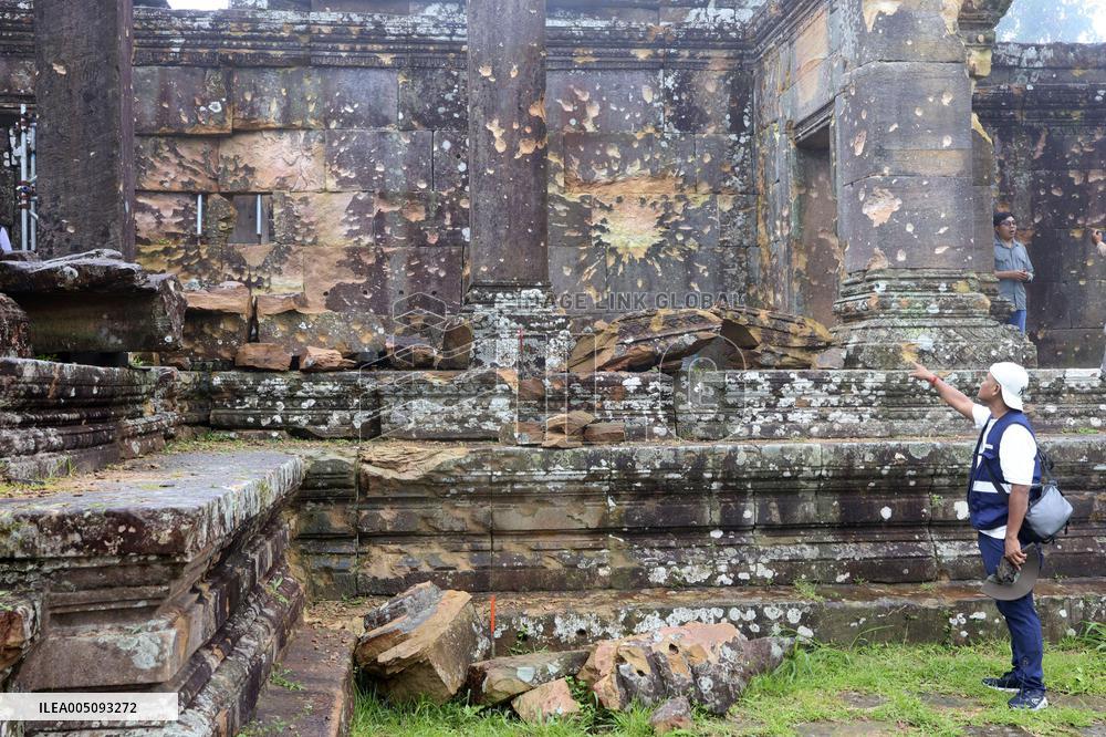 Damage at Temple of Preah Vihear in Cambodia