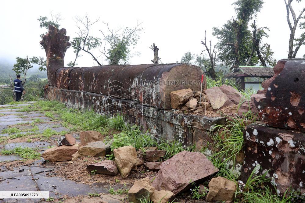 Damage at Temple of Preah Vihear in Cambodia