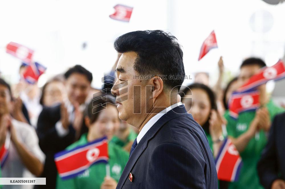 N. Korean sports minister arrives in Japan for Asian Games