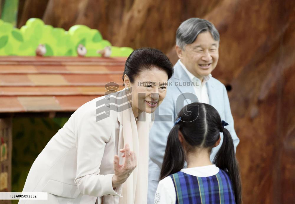 Emperor, empress visit Ghibli Park
