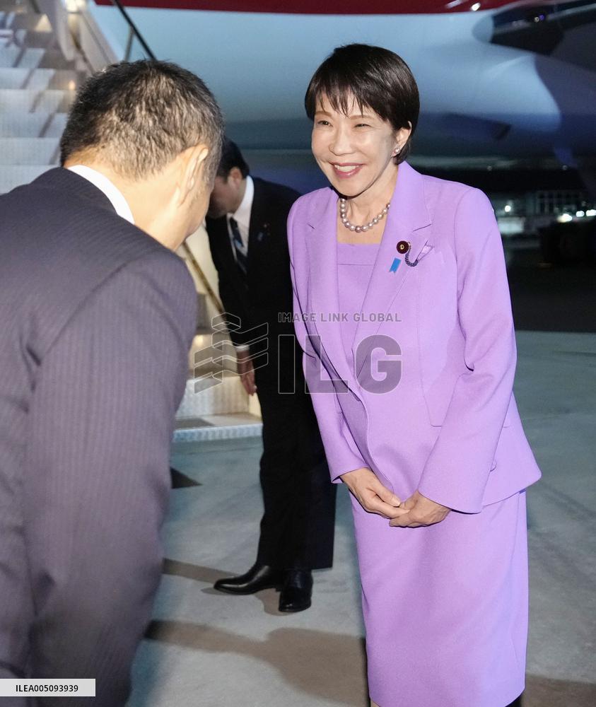 Japan PM Takaichi arrives in New York