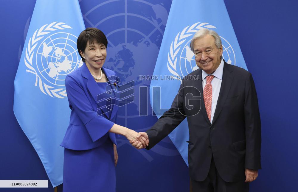 Japan PM Takaichi meets with U.N. head Guterres