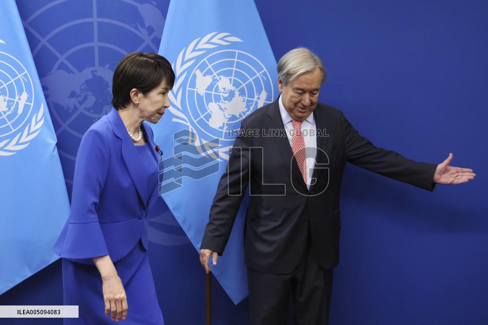 Japan PM Takaichi meets with U.N. head Guterres