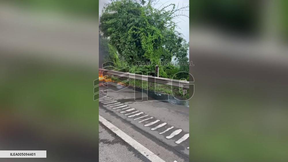 India: Passenger Bus Catches Fire on Mumbai-Pune Expressway Near Panvel